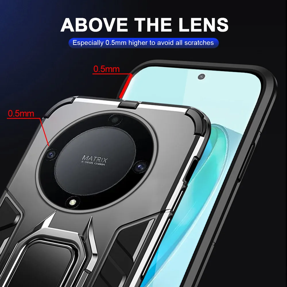 Durable Car Magnetic Ring Stand Armor Case – Shockproof Silicone Cover
