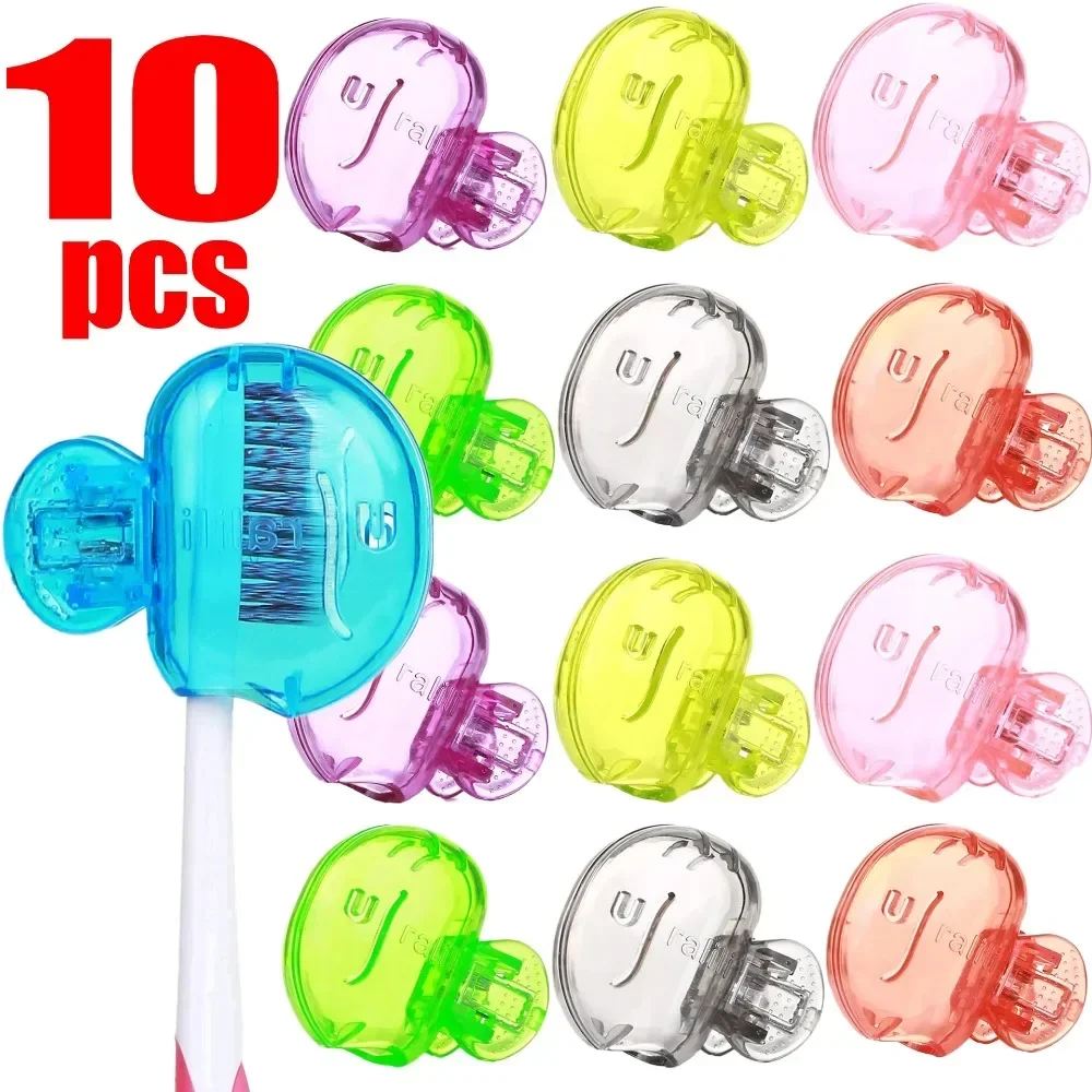 10/1PCS Portable Toothbrush Cover Holder Plastic Toothbrush Head Dustproof Clips Travel Hiking Camping Bathroom Brush Caps Case