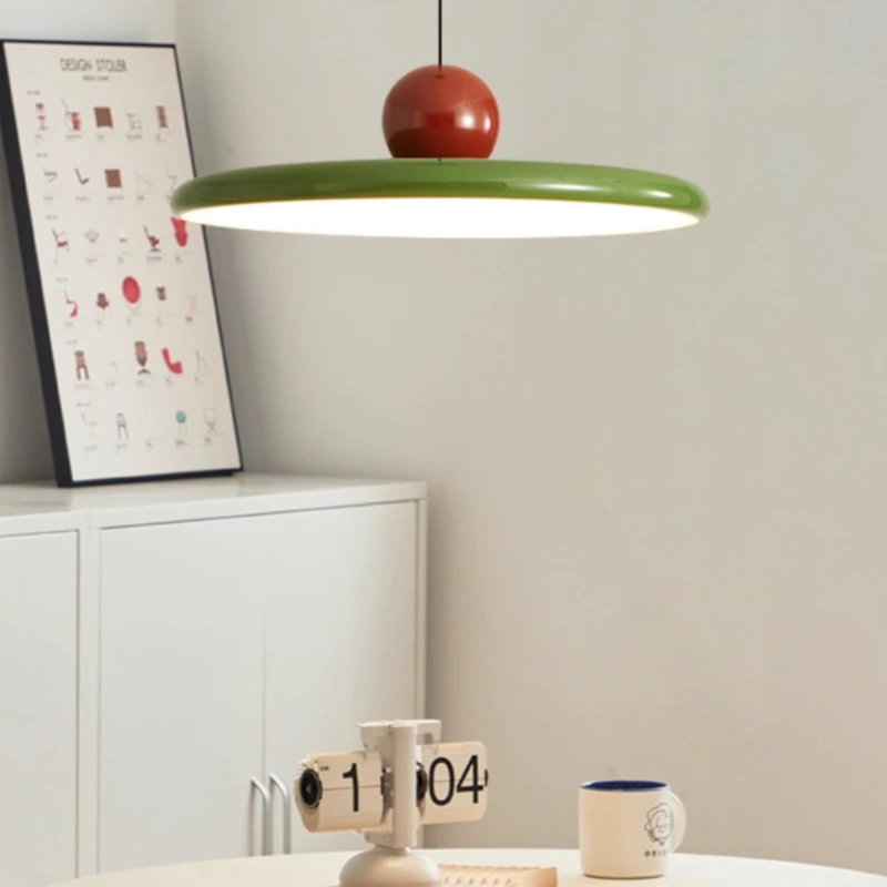 

Mifuny Wovens Pendant Lights Bauhaus Flying Saucer Colored Chandelier Minimalist Restaurant and Bar Table Ceiling LED Lights