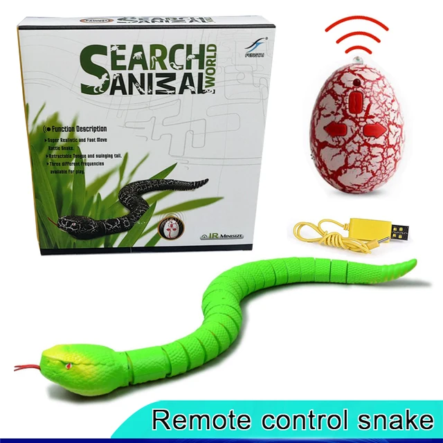 RC Remote Control Snake Toy For Cat Kitten Egg-shaped Controller Rattlesnake Interactive Snake Cat Teaser Play Toy Game Pet Kid 2