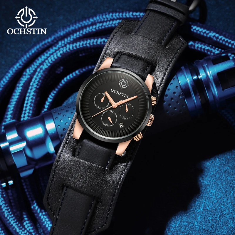 OCHSTIN Hot Model 2024 Sport Comfort Craftsman Men's Waterproof Watch Multifunction Quartz Movement Men's Quartz Watch