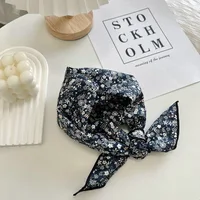 2025 Professional  Protection Artistic Female Ornament Scarf Spring and Autumn Cotton Small Square Towel Headscarf Headband 2