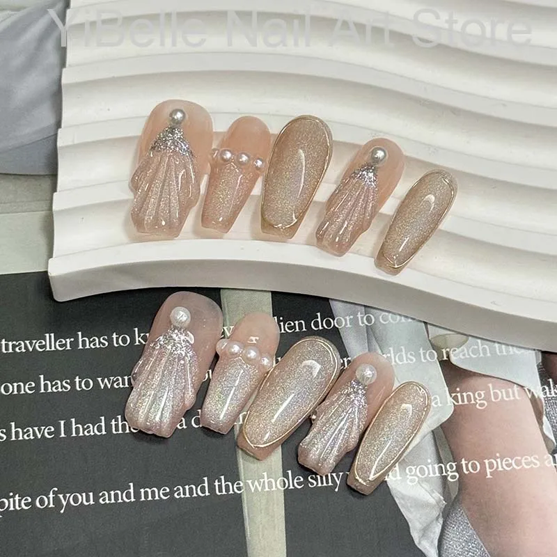 Sea Shells Handmade Press On Nails Ballerina 5