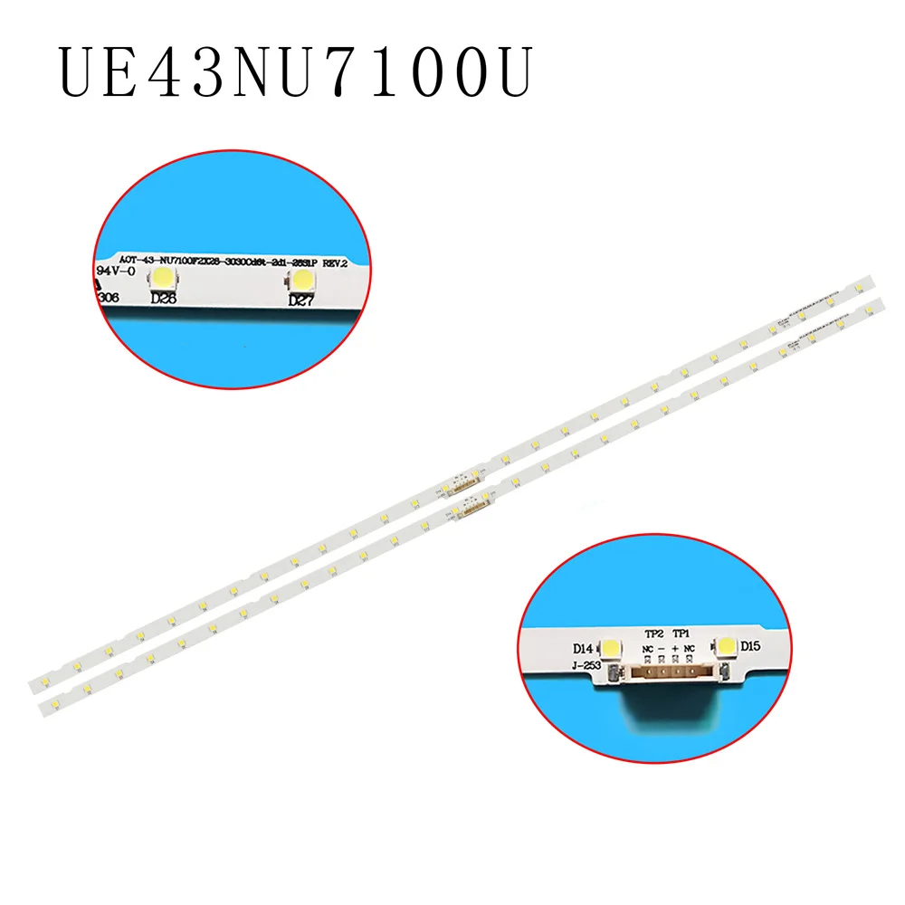 New 2 PCS 28LED LED Backlight Strip for Samsung UE43NU7100U AOT_43_NU7100F UE43NU7120U UE43NU7170U BN96-45954A UE43NU7100 28led led backlight strip for samsung ue43nu7100u aot 43 nu7100f ue43nu7120u ue43nu7170u bn96 45954a ue43nu7100