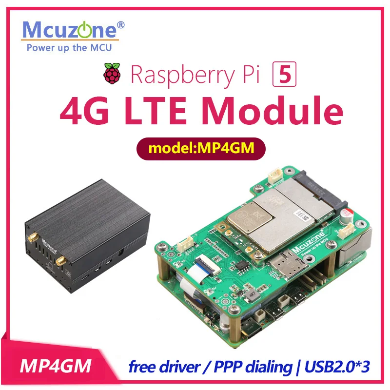 

(model:MP4GM)PCIE to USB 4G LTE miniPCIE for Raspberry Pi 5