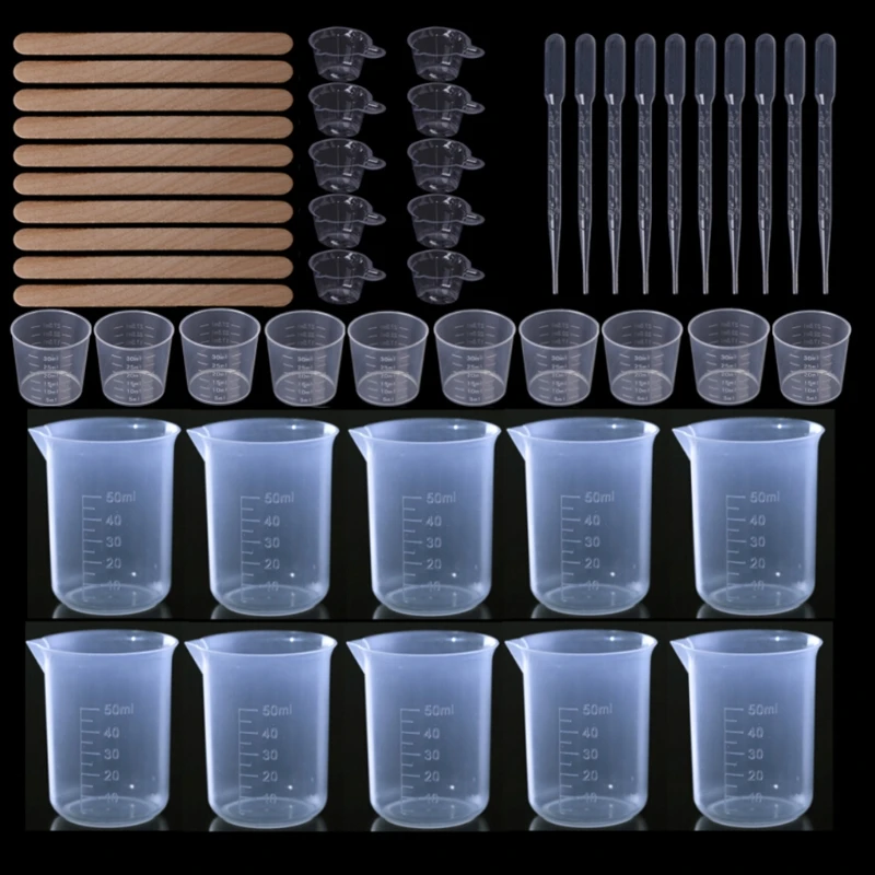 

Полезные многоразовые инструменты для смолы, набор силиконовых чашек для смешивания, мерные чашки, мешалки