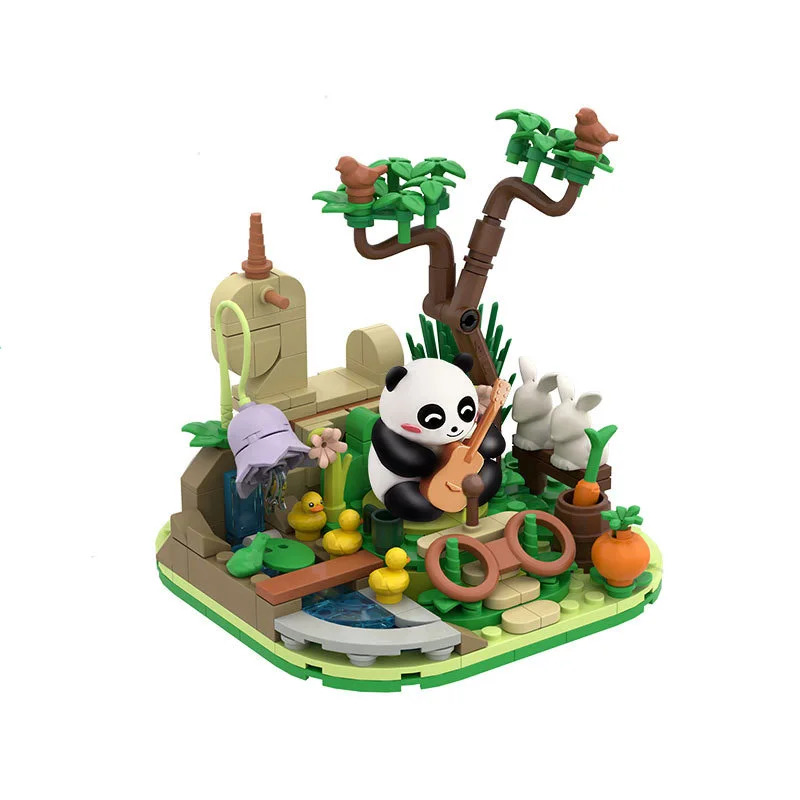 thumbnail image 1 of MOC City Lindo Panda Bosque de Bambú Modelo Kits Bloques de Construcción DIY Adorable Animal Ensamblar Ladrillos Juguetes Para Niños Regalo de Navidad, 1 of 5