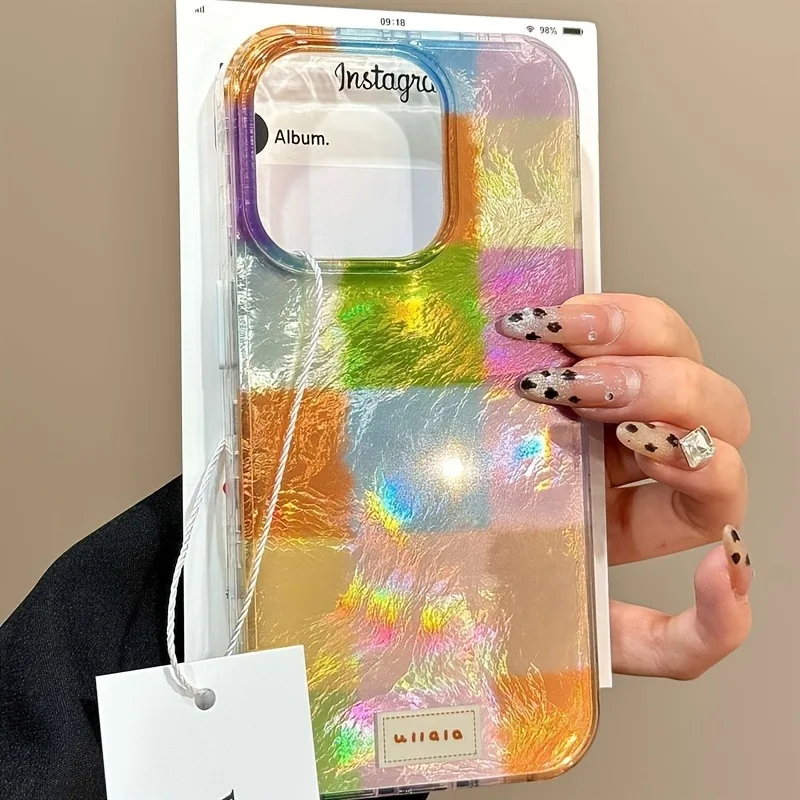 Vortex Pattern Colorful Plaid Phone Case Cover