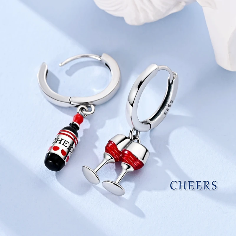 Ohrringe aus 925er-Sterlingsilber, einfache Herz- und Kreis-Ohrringe für Damen, Hochzeit, Verlobung, Party, feiner Ohrring, Schmuck, Geschenk – Detail 23