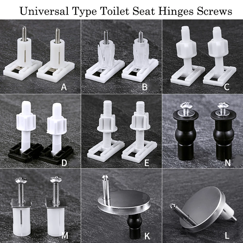 1 Pair Toilet Seat Screws Nut Top Fixing Blind Hole Fitting Kits Universal Type Toilet Seat Cover Plate Replacement Screw Bolt