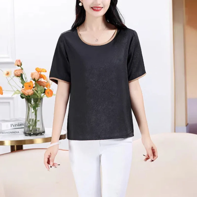 

Женская футболка с круглым вырезом, с коротким рукавом