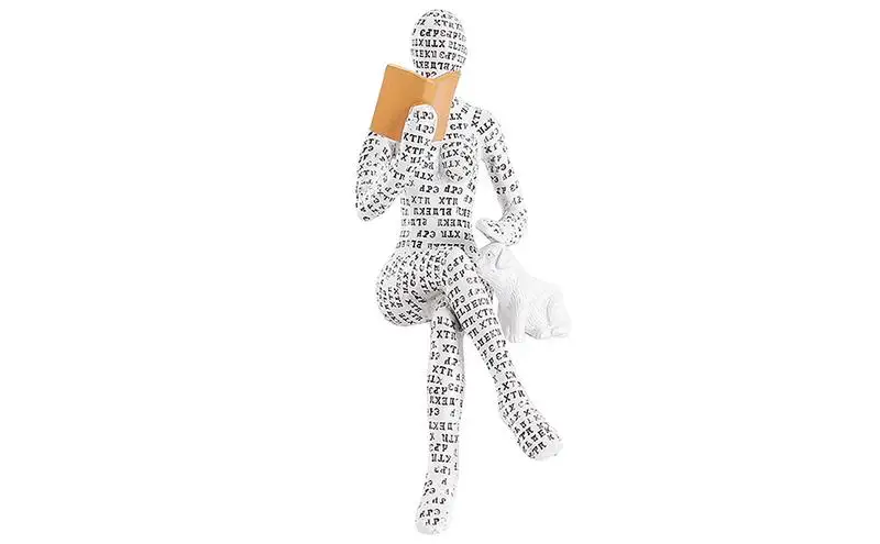 

Reading Lady Resin Ornaments Thinker Desktop Statue Decoration With A Dog Statue for Home Living Room Bedroom Decor Sculpture