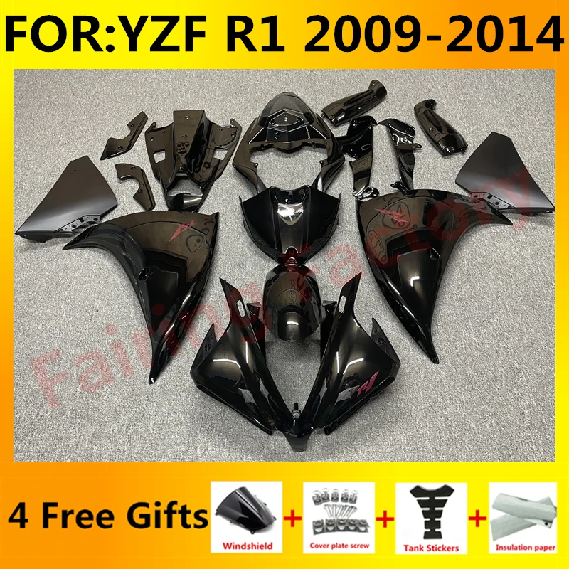 

Новинка, полный комплект обтекателей для мотоцикла ABS, подходит для YZF R1 YFZ-R1 2009 2010 2011 2012 2013 2014, Обтекатели для кузова черного цвета