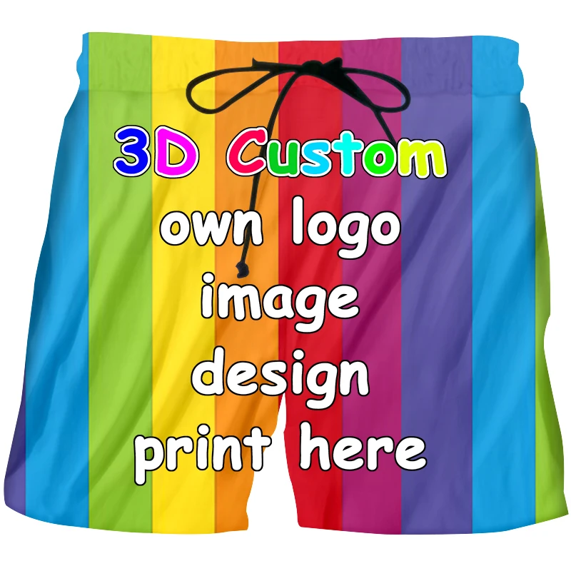 Summer Men's And Children's Cool Printing Personalized Custom 3d Beach Shorts Fitness Leisure Hip Hop Elastic Waist Wholesale 5