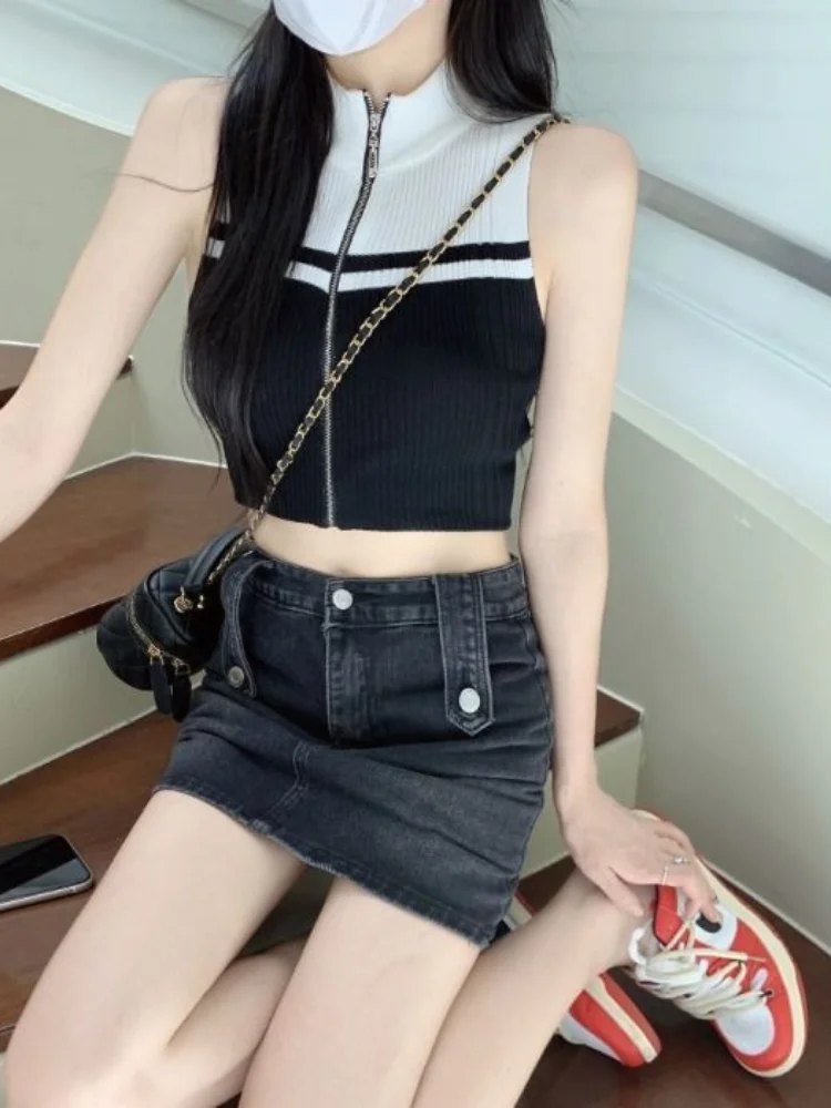 Vintage Crop Top Sleeveless Loose Hole Ripped Tank Top Women 2022 Summer  Trendy Top Harajuku Gothic Y2k Knitted Backless Vest - Tanks & Camis -  AliExpress