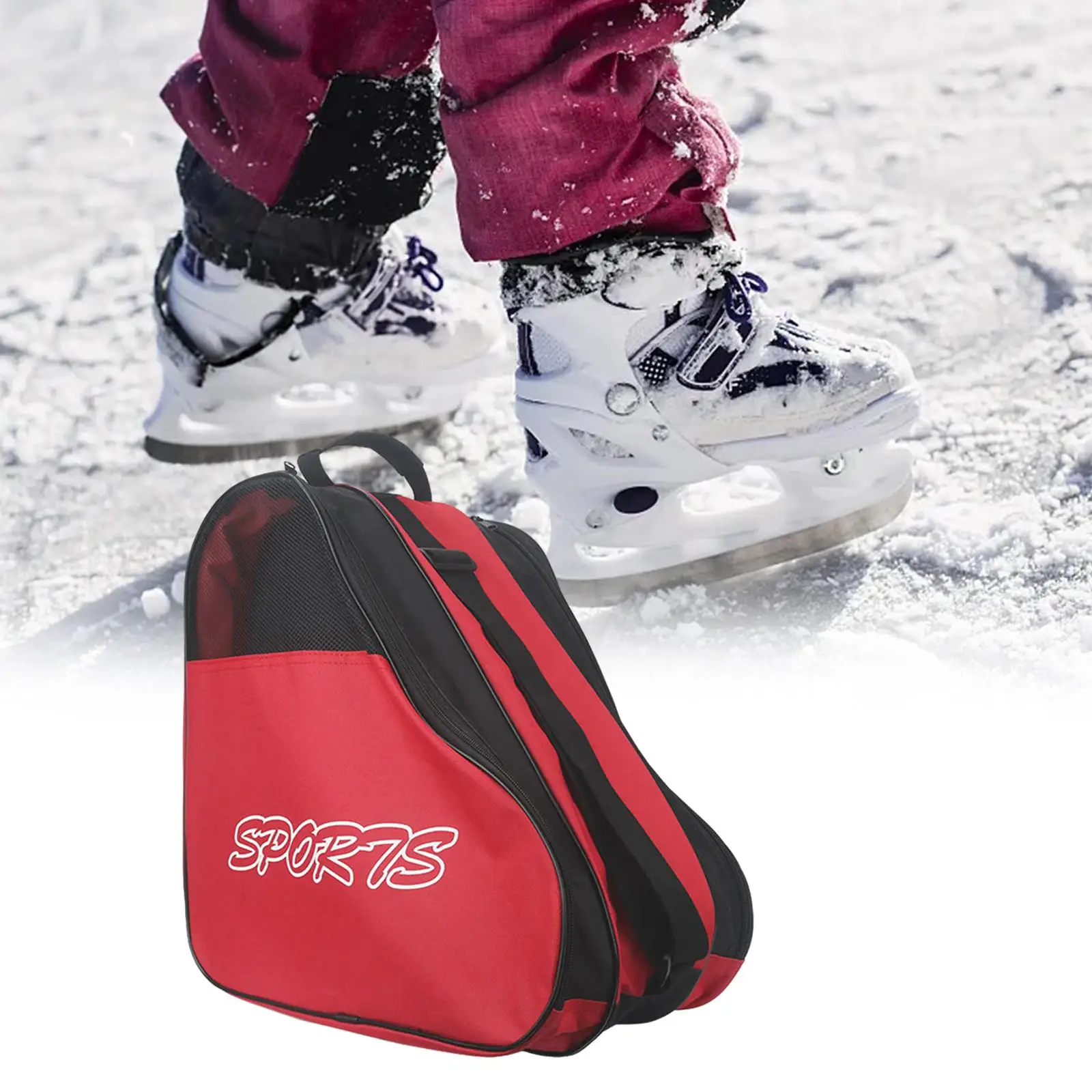 Skating Shoes Bag Large Capacity Adjustable Durable Roller Skates Bag Ice Skates Roller Skating Bag for Boys Kids Sports Outdoor