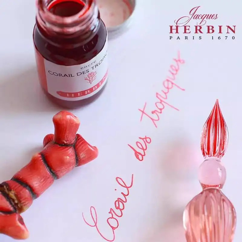 JACQUES HERBIN D 시리즈 만년필 잉크 리필 액체 비탄소 중성 염료 안료 잉크 10ml 다채로운 잉크