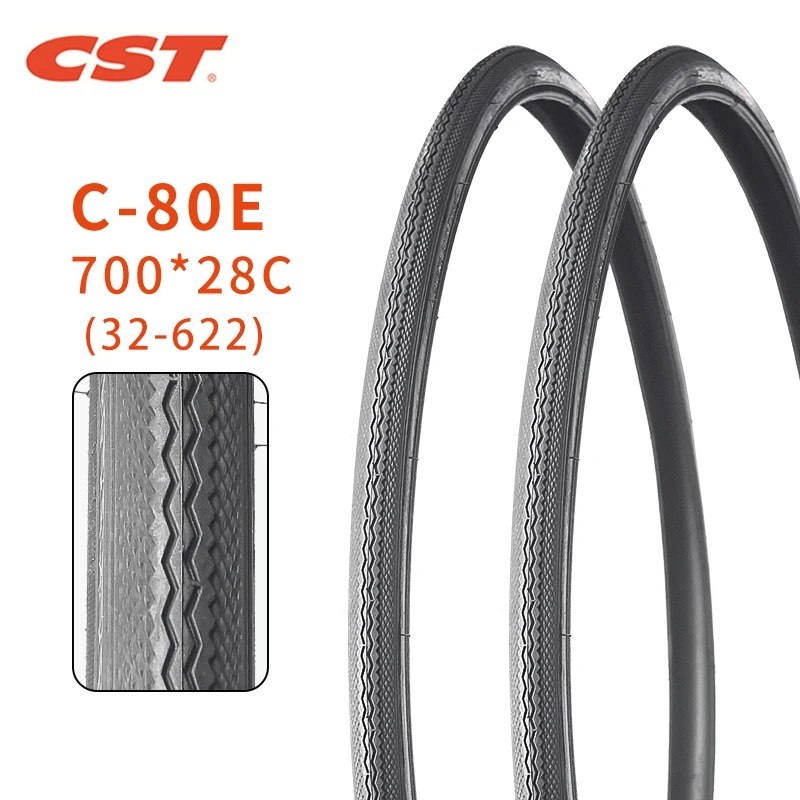 CST-Road Bicycle Tire, Bike Tyre, DUAL Rubber, 90PSI, 700 x 28C, Race Cycling Parts, C-80E, 28-622