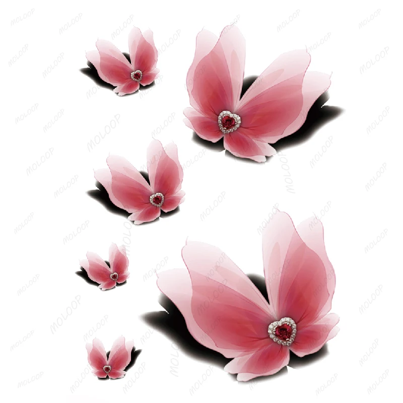 

Tattoo Stickers Love Heart Rose Butterfly Knot 3D Pattern Temporary Waterproof Hand Party Makeup Art Fake Tatto for Woman Men