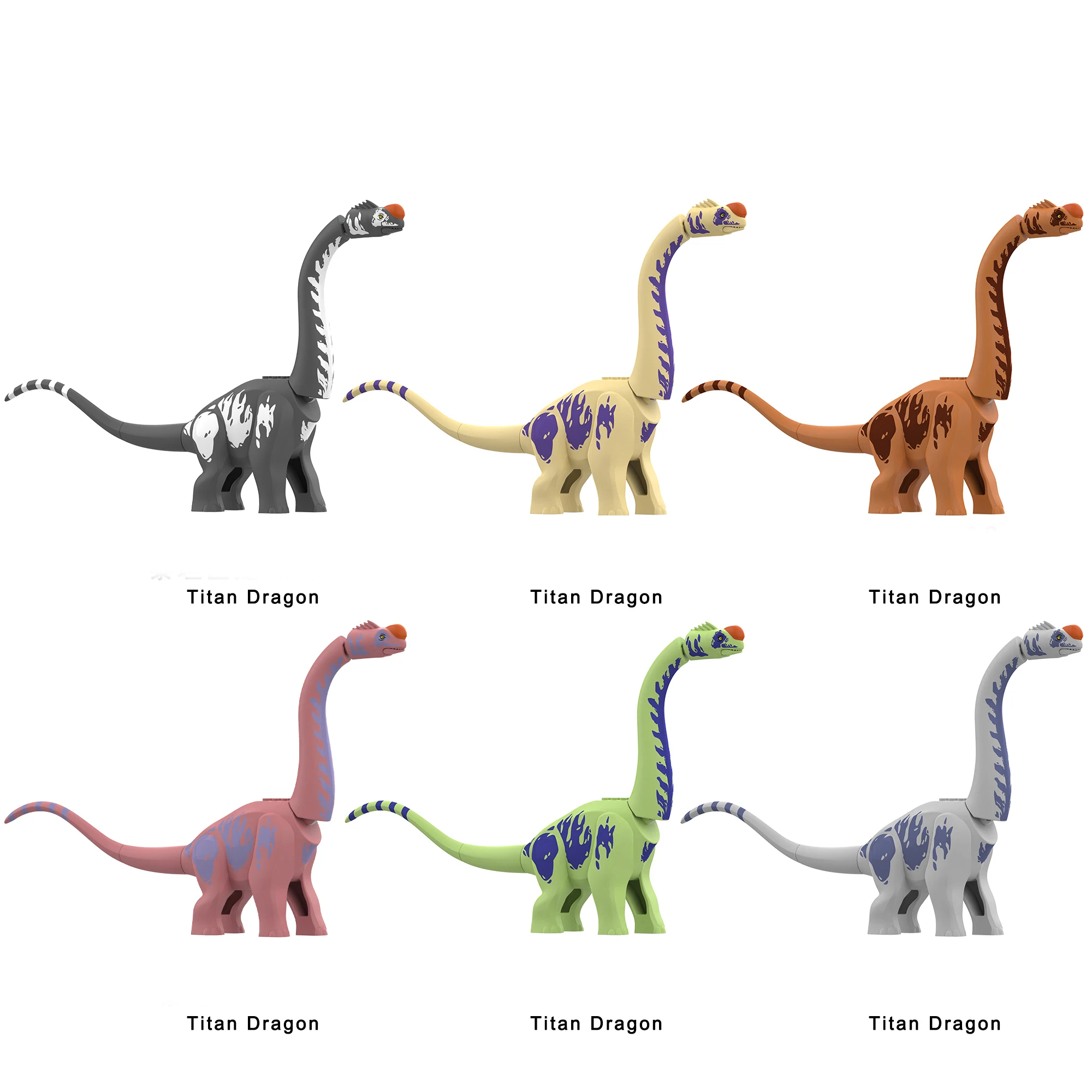 Jurassic Dinosaur World Titanosaurus Realistisches Design Weiches Gummimaterial Bausteine Ziegel Dinosauios Park Figuren Spielzeug