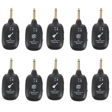 

10X UHF Guitar Wireless System Transmitter Receiver Built-In Rechargeable