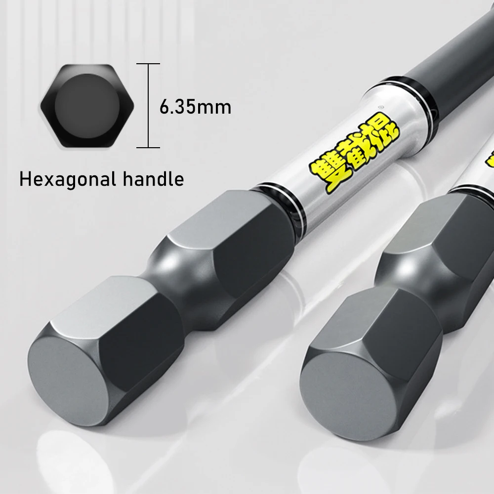 9 Punte Per Cacciavite A Croce Magnetiche - Acciaio S2, Gambo Esagonale 1/4", 100 Mm, Per Elettroutensili - Foto 3