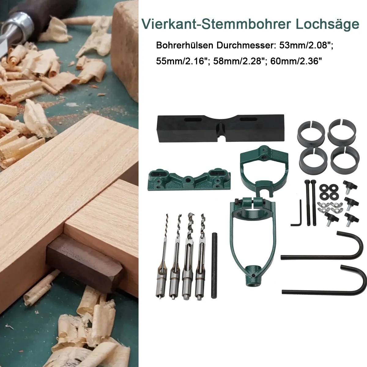 Mortise-Maschine Holzbearbeitungs-Werkzeugset: Bohrmaschinen-Positionierer und Bohrhalterung für Holzbearbeitung – Detail 6