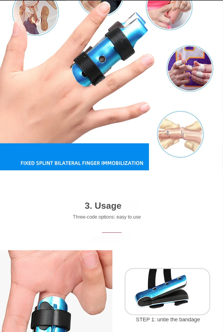 Description Picture 6 of item1Pcs Aluminum & Foam Support Brace Finger Splint Hand Trigger Broken Finger Sprain Joint Immobilization Fracture Pain Relief