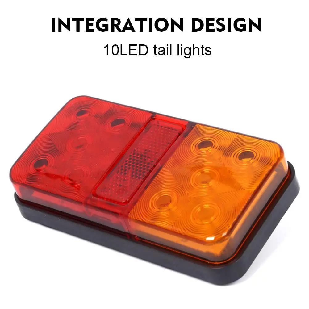 2PCS 12V 24V 10 LED 테일 라이트 미등 회전 신호 표시기 중지 램프 자동차 트럭 트레일러 캐러밴에 대 한 후면 브레이크 라이트