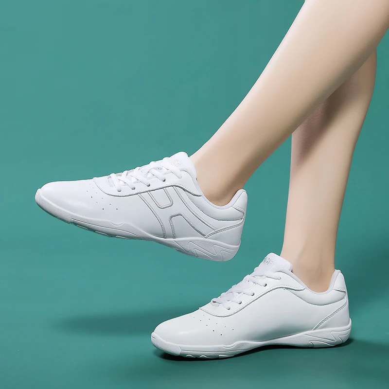 Marwoo cheerleading shoes Children's dance shoes Competitive aerobics Fitness Women's white jazz sports 810