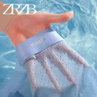 Boxers homme d'été en soie glacée respirante, sous-vêtements doux au toucher, caleçons pour homme avec découpe 3D et poche en U 3