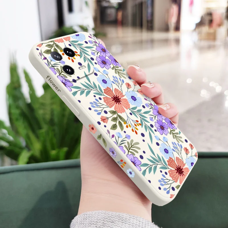 Miss Flower Liquid Silicone Phone Case - Elegant and Durable Protection