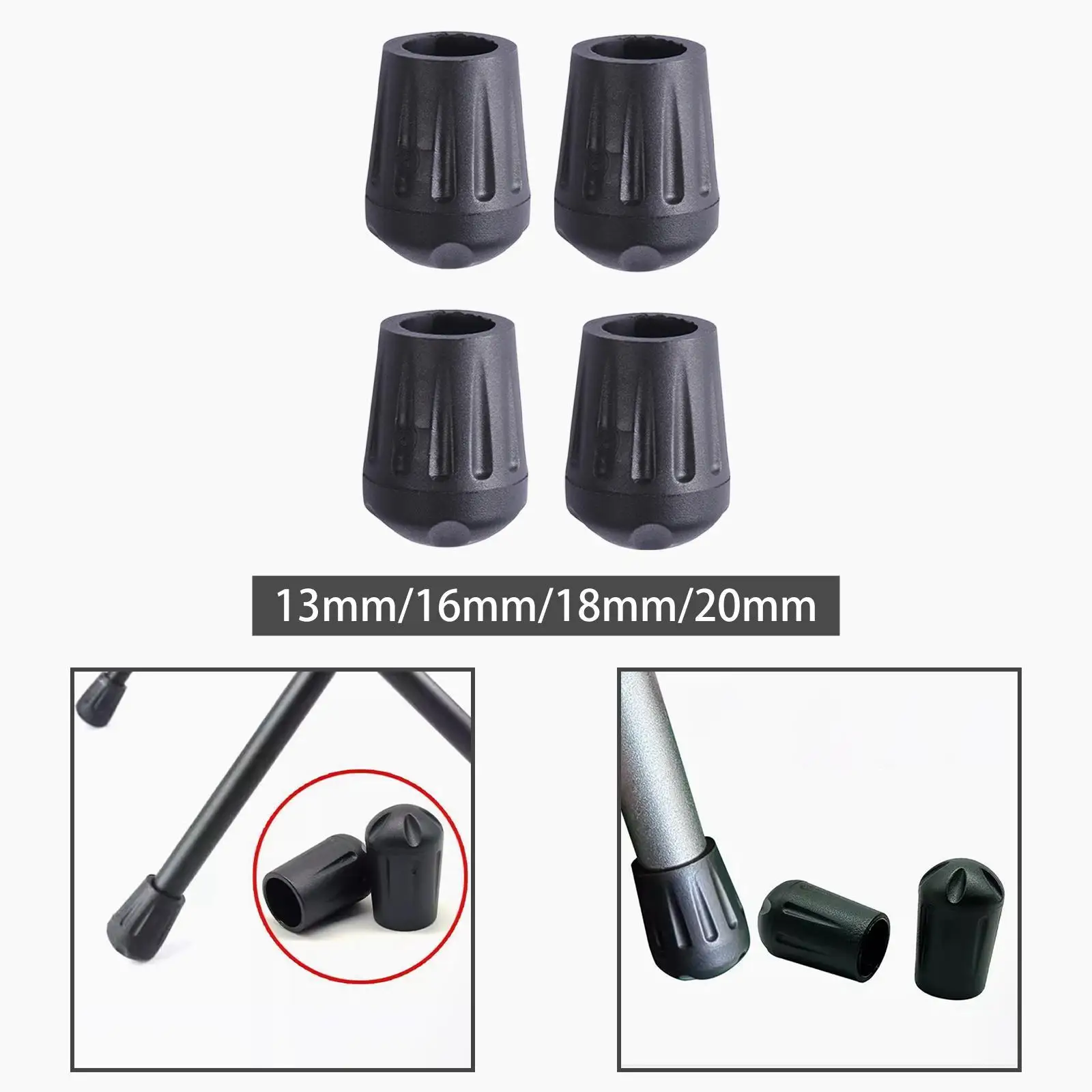 Set of 4 Noise-Dampening Non-Slip Reusable Rubber Chair Foot Covers