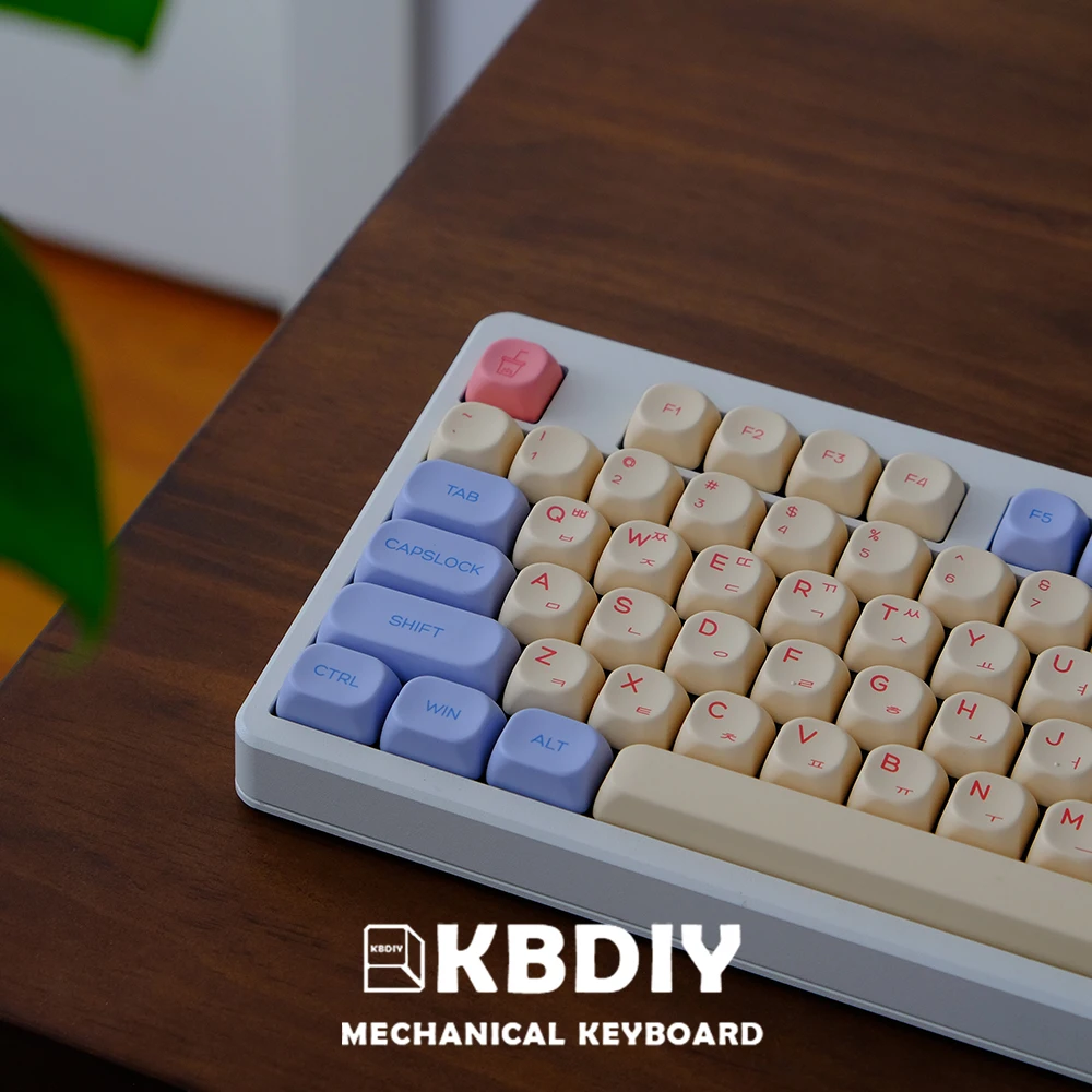Kbdiy-keycaps Coreano Conjunto para Teclado Mecânico Marshmallow Pbt Keycap Perfil Koa 7u Iso Mac Japonês Coreano 141 Chaves - Imagem 3
