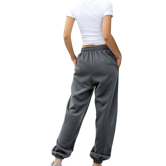 Women's Bottom Sweatpants Joggers Pant Workout High Waisted Yoga Pants with Pockets Sports Casual Loose Joggers Daily Sweatpants 2