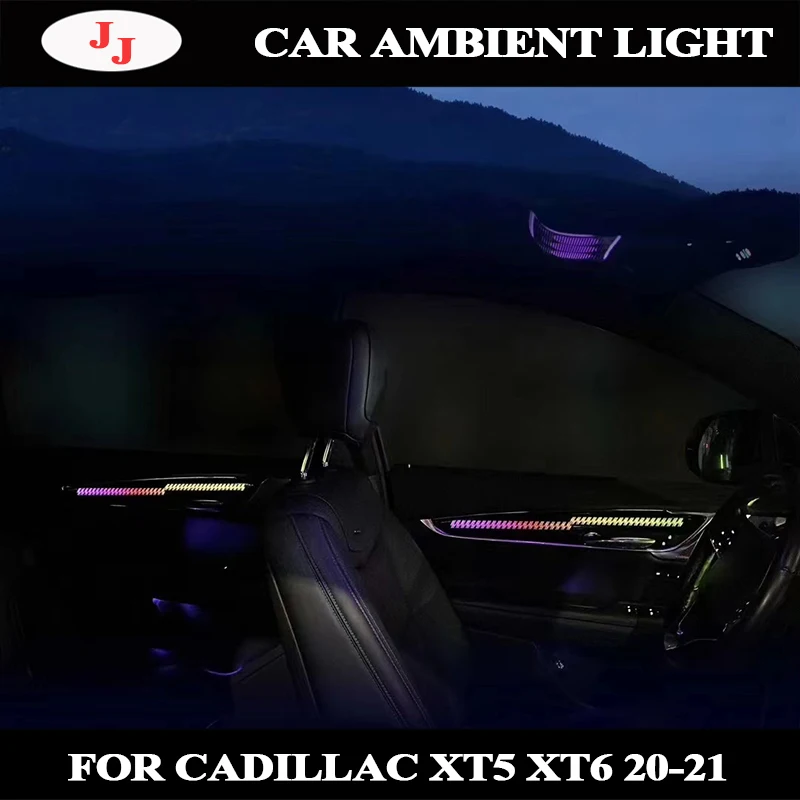 

Детали для Cadillac XT5 XT6 2020-2021, декоративная лёгкая Дверная панель, атмосферное освещение, светодиодные детали для автомобиля