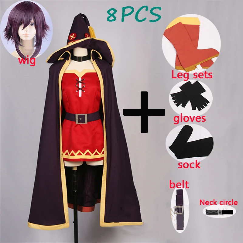 

KonoSuba God's Blessing on this Wonderful World Cosplay women Megumin Cloak Dress Uniform Outfit Anime Cosplay Costumes