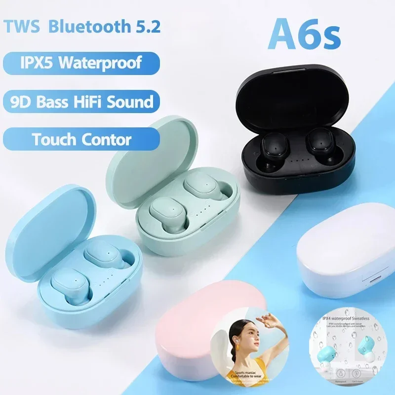 thumbnail image 3 of A6S Original TWS Auriculares inalámbricos con Bluetooth 5,0 auriculares inalámbricos auriculares deportivos con micrófono para teléfonos inteligentes Xiaomi Huawei, 3 of 6