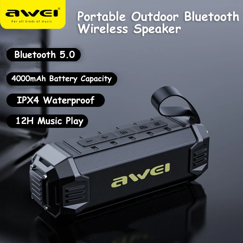 

Y280 Portable Bluetooth 5.0 Speaker Wireless Soundbox Outdoor Loud Subwoofer IPX4 Waterproof Speaker 12-Hour Play Time Boom box