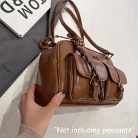 Women's Retro Solid Color Pu Leather Shoulder Bag with Multiple Pockets, Large Capacity, Exquisite and Fashionable Handbag - Image 4