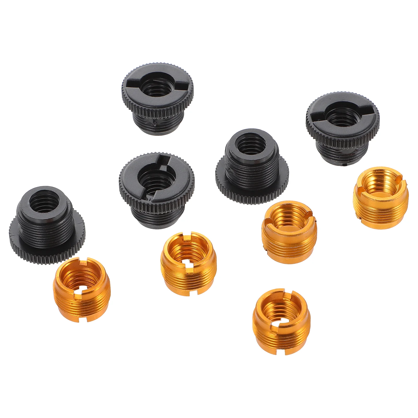 10 Pcs Microphone Mount Clip Nut Adapters Stand Monitor 2.2X2.2X1.6CM 5/8 Thread 3/8 Aluminum