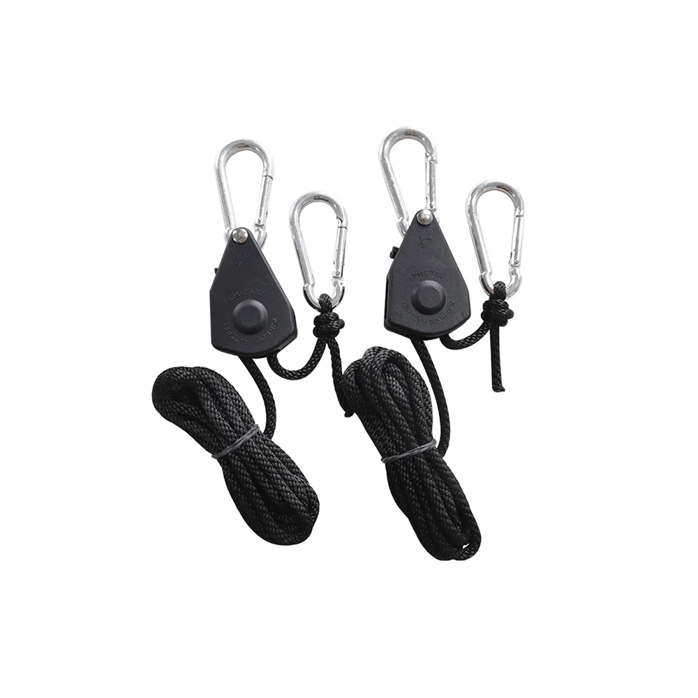

1/8" inch Adjustable Heavy Duty Rope Hanger Lifting Rope Plant Growth Tent Lanyard Lamp Hanging Rope Hook Hanging 2Pcs