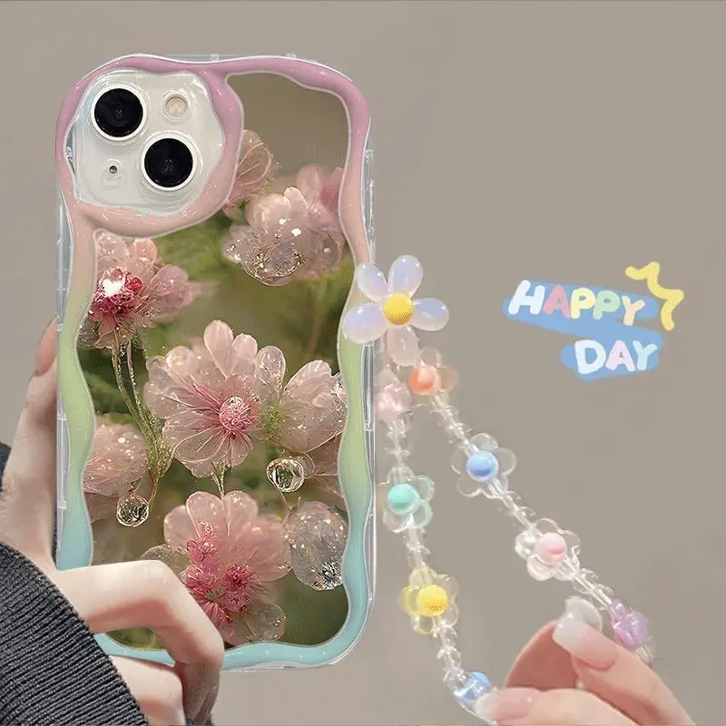 thumbnail image 1 of Flower Wrist Chain Phone Case For Samsung Galaxy A54 A55 A35 A24 A25 A15 A33 A34 A31 A32 A51 A52 A53 A71 A72 S24 Ultra Cover, 1 of 5