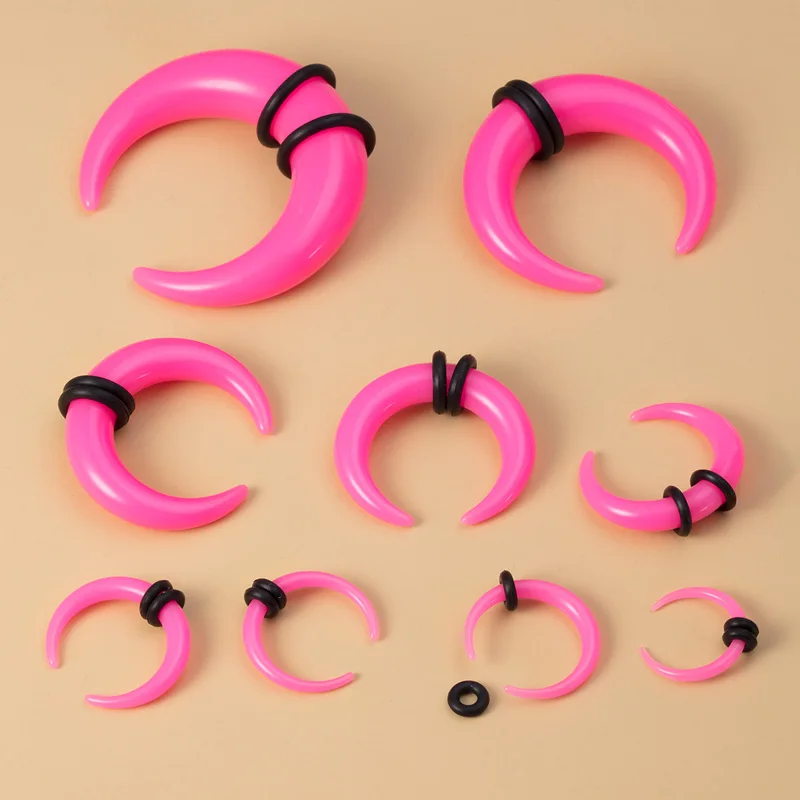 2pcs Big Size Buffalo Horn Nose Piercing Septum Ring Ear Taper