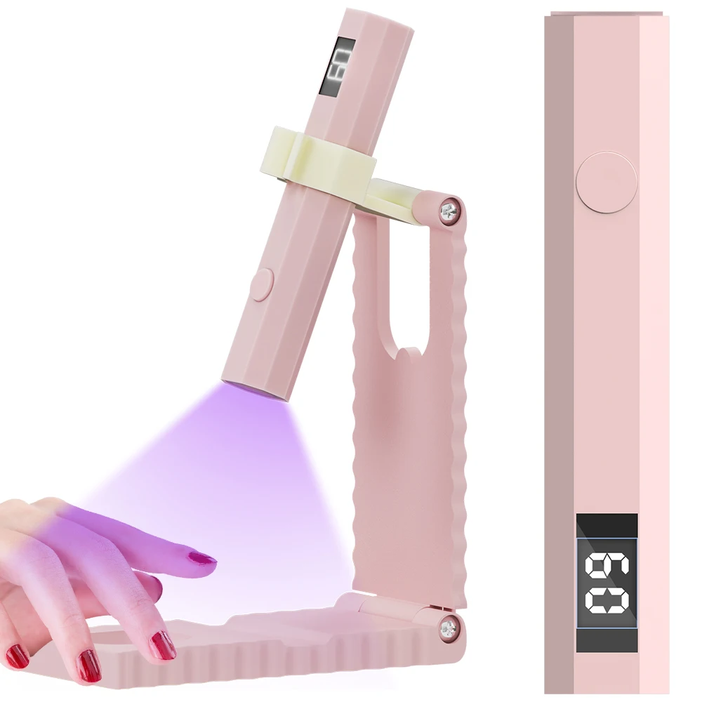타이머 설정 가능한 UV LED 네일 램프, 조절 가능한 브래킷 베이스 및 LED 표시등 포함, 빠른 경화 및 젤 네일용 전문 네일 건조기