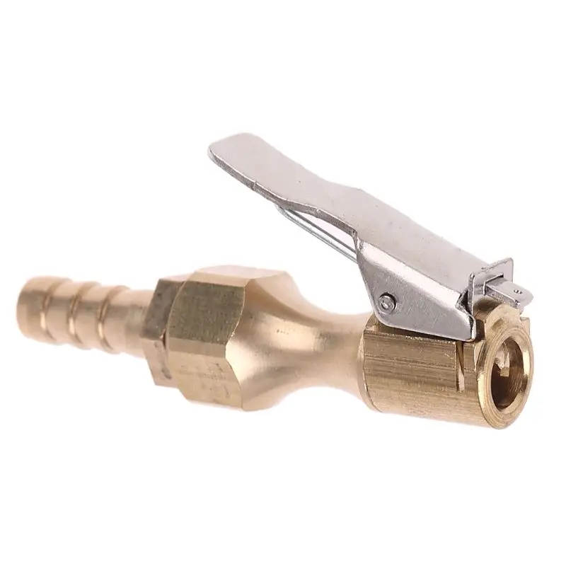 

1/4" Brass Tire inflator Locking on Air Chuck Air Compressor Adapter with 8mm Barb Connector Accessory for Auto Dropship