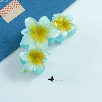 مشابك شعر على شكل زهرة بألوان الحلوى المتدرجة 5