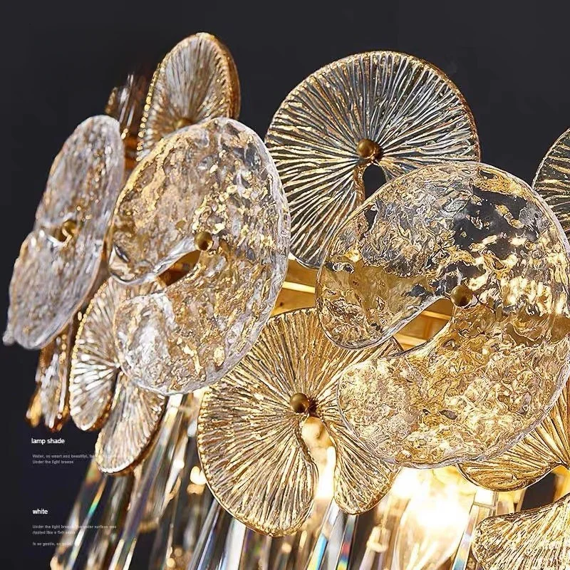 Modern Luxury Gold Glass Chandelier