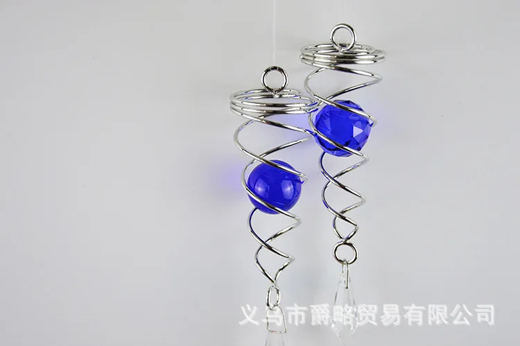 Description Picture 3 of itemRotating Crystal Gazing Spiral Tail Ball Pendant Wind Spinner Tails Hanging Decorative for Spinners Chime Outdoor Garden & Yard