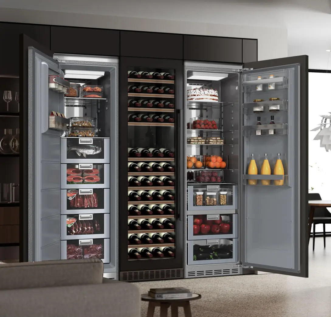New 528L American-Style Side-by-Side Refrigerator-Freezer Full Integrated Ultra-Thin Recessed Plastic Energy Hotel Household 3